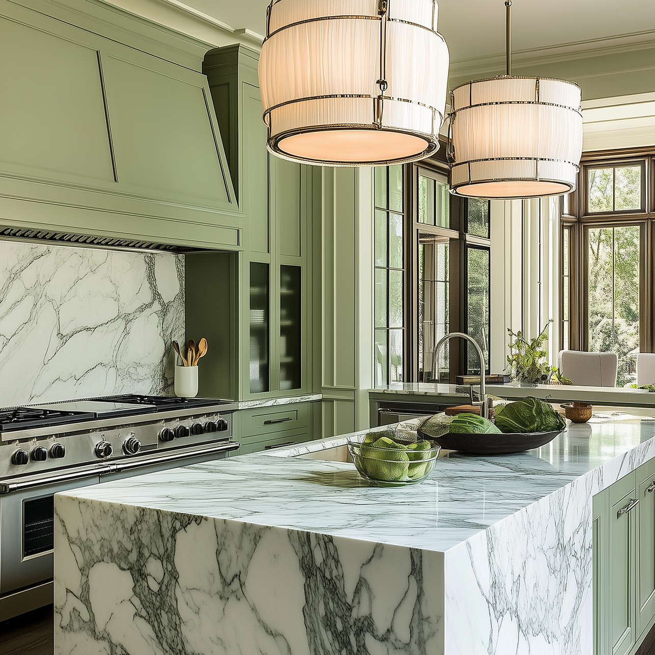 Green and white kitchen, from the Alex Collection