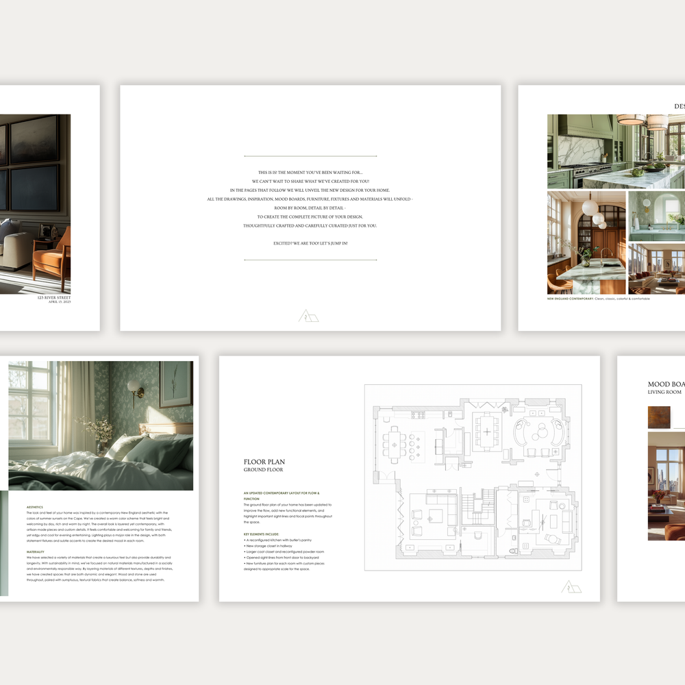 
                  
                    Image 2 of three showing the pages and layout of the customizable Design Presentation template from the LSI Workshop Alex Collection.
                  
                