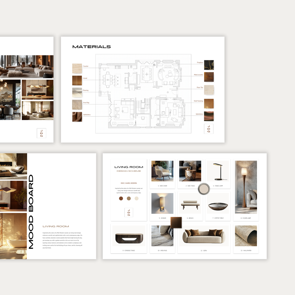 
                  
                    Image 3 of three showing the pages and layout of the customizable Design Presentation template from the LSI Workshop Jackson Collection.
                  
                
